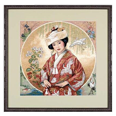 Top Quality Beautiful Lovely Counted Cross Stitch Kit Japanese Maiden Girl Woman Lady dim 35109 ► Photo 1/5