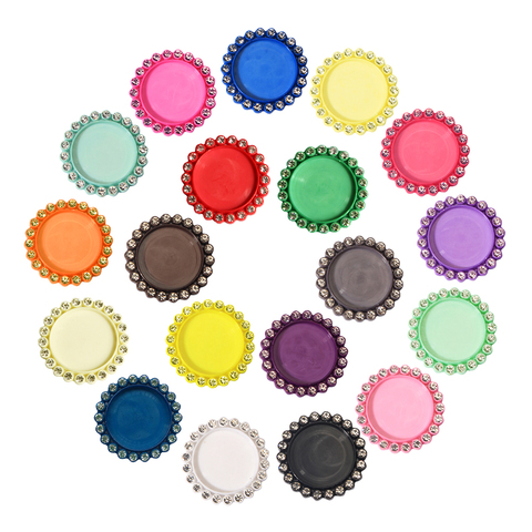 inside 25mm 1 inch 20PCS/Lot flatback single row bottle cap plastic setting crystal rhinestone button for DIY craft BTN-5654 ► Photo 1/3