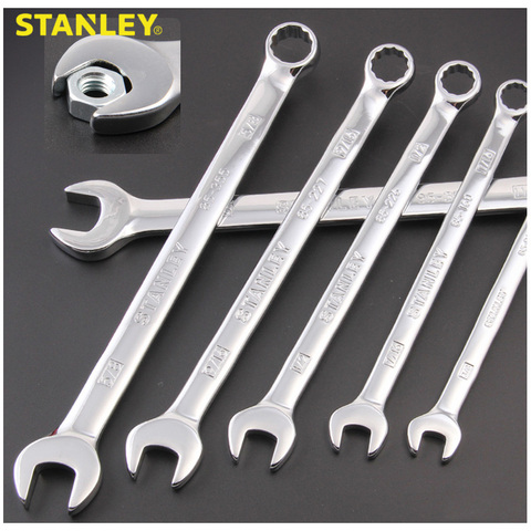 Stanley professional combination imperial spanner 1/4 5/16 3/8 7/16 1/2 9/16 5/8 11/16 3/4 13/16 7/8 15/16 1 inch wrench combo ► Photo 1/6