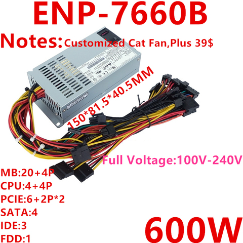 New PSU For Enhance FLEX NAS Small 1U LOLI M41 A4M T34 K35 K39 K49 600W Power Supply ENP-7660B ► Photo 1/6