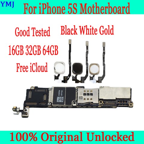 16GB/32GB/64GB for iphone 5S Motherboard with/without Touch ID,Original unlocked for iphone 5S Mainboard + Full Chips ► Photo 1/6