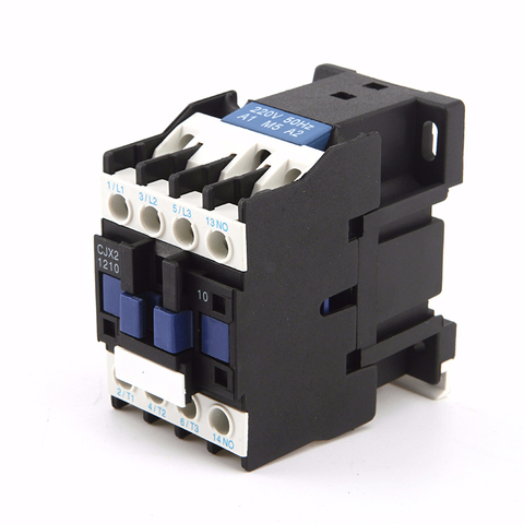 3 Phase Motor Magnetic Contactor Relay 12A 3P 3 Pole 1NO AC 24V 110V 220 Volts 380V Coil CJX2-1210 35mm Din Rail Mounting ► Photo 1/4