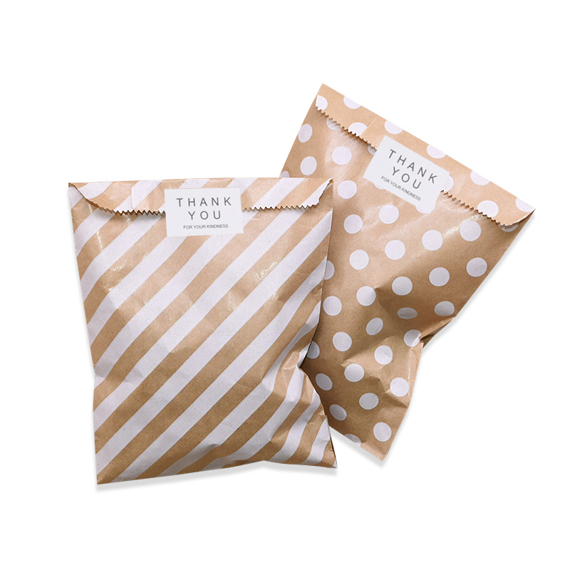 Wedding Favors Striped Dot Wavy  Packing Pouch Kraft Paper Package Wrapper Bag 