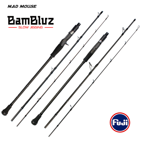 MADMOUSE BamBluz Japan Full Fuji Parts 3 Section Portable Slow Jigging Rod 1.9M Shipping/casting Corss Carbon Ocean Boat Rod ► Photo 1/6