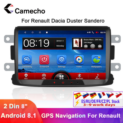 Camecho 2din Android 8.1Car Radio Multimedia Player 9''GPS Autoradio auto  store For Renault Sandero LOGAN II Duster Dacia DOKKER - Price history &  Review, AliExpress Seller - camecho Official Store