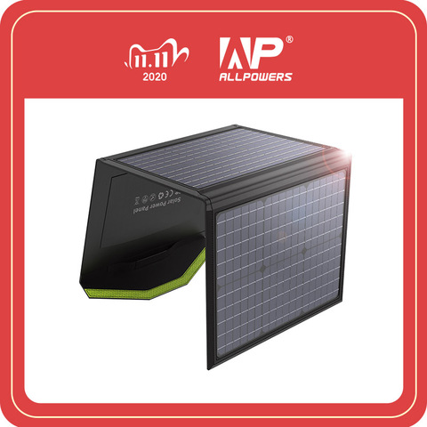 ALLPOWERS 60W Solar Panel Foldable Solar Charger Dual 5V USB 18V DC Output Waterproof for Mobile Phone Camping Boats ► Photo 1/6