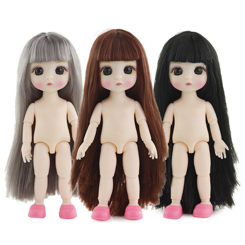 Mini 1/12 ob Dolls Toys 16cm BJD Baby Girl Doll 13 Movable Jointed Naked Nude Body Fashion Dolls Toy for Girls Gifts ► Photo 1/6