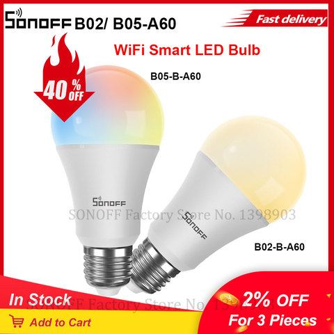 Itead SONOFF B02-B-A60/ B05-B-A60 Wifi LED Bulb Smart Home Dimmerable Light Bulbs App Remote Control Work With Alexa Google Home ► Photo 1/6