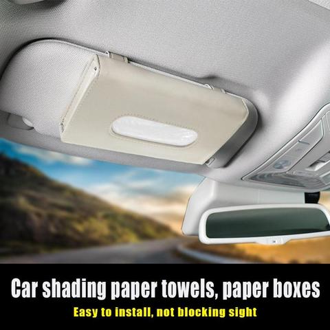 Auto Car Tissue Holder Sun Visor Tissue Box Holder PU Leather