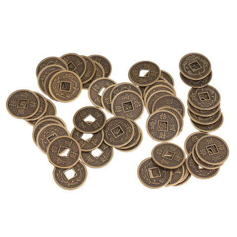 50 Pcs Alloy Chinese Fortune Coin Feng Shui Coins Souvenir Lucky Coin Home Car Decor 0.78'' ► Photo 1/6