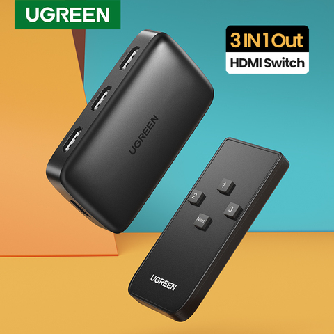 Ugreen HDMI Switch for Xiaomi Mi Box 3 In 1 Out HDMI Switcher 4K/30Hz for TV box PS4 Switch HDMI 4K with Controller HDMI Cable ► Photo 1/6