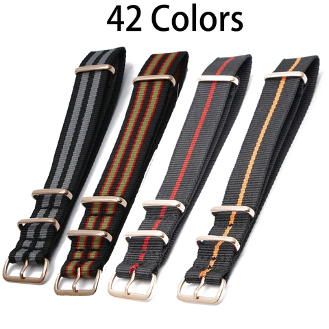 Nylon Watch Strap Men Women Belt For NATO Watchband 18MM 20MM 22MM 24MM Luxury Rose Gold Buckle Bracelet Accessories ► Photo 1/6