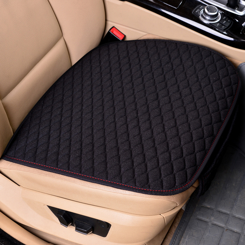 Flax Car Seat Covers Black Front Car Seat Cushion Linen Fabric Seat Pad Protector Car Accessories Anti-slip ► Photo 1/3