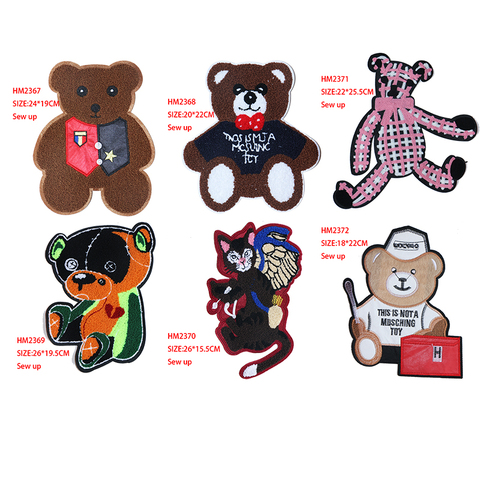 Cartoon Decorative Patch Bear doll Cat icon Towel embroidered Applique Patches For DIY Iron on Badges on clothes Stickers ► Photo 1/6