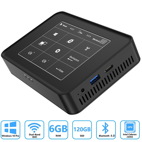 Mini PC Windows 10 Pro AKPAD  6GB Ram 128GB 1TB SATA SSD Celeron J3455 4K HD Graphics Mini Computer HDMI Gigabit Dual Band W ► Photo 1/6