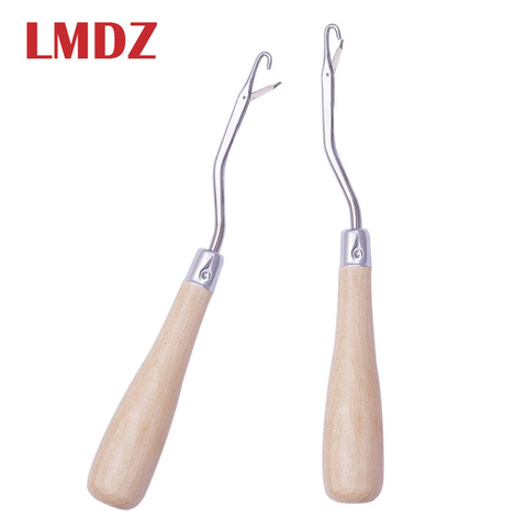 LMDZ 2 Pcs/Set Wood Handle Latch Hook Carpets Making Repair Craft Tools Latch Crochet Wigs Knitting Hook Needle Knitting Tool ► Photo 1/6