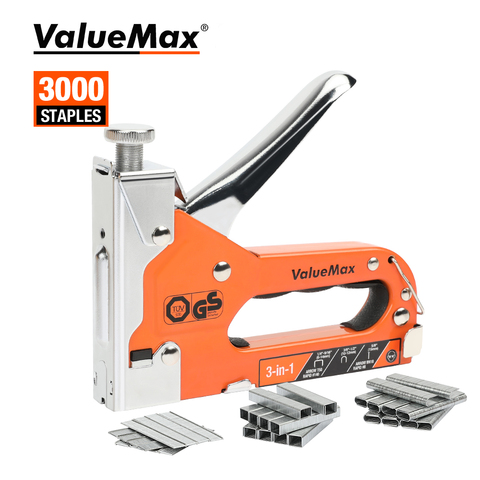 ValueMax 3 in 1 Stapler Nail Gun Staple Gun Nailer Furniture Tool Wood Frame Stapler Stainless Steel Hand Tool 3000pc Staples ► Photo 1/6