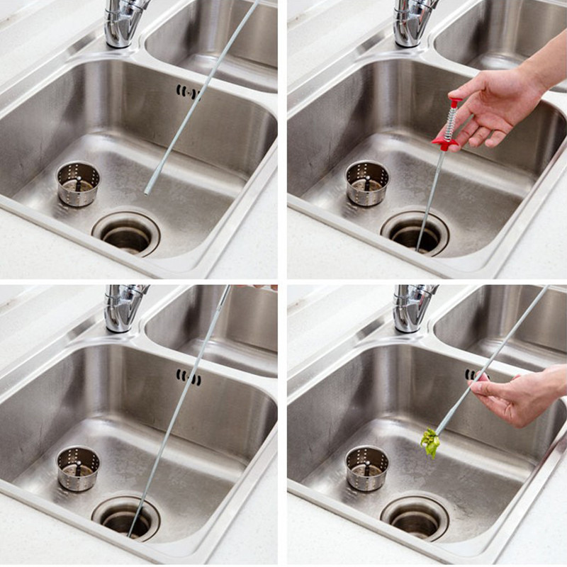 1PC Kitchen Sink Cleaning Hook Sewer Dredging Spring Pipe Hair