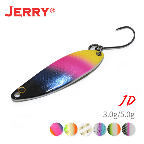 Jerry JD Area Trout Brass Micro Single Hook Metal Spoon Lure 3.5g 5g Artificial Glitter Wobbler Baits Bass Perch Fishing Tackle ► Photo 1/6