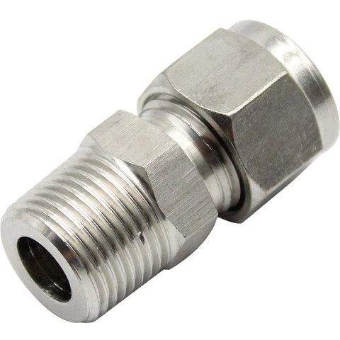 M10 M14 M16 M20 Metric Male Thread To 6mm 8mm 10mm 304 Stainless Steel Double Ferrule Pipe Fitting Union Tube Connector ► Photo 1/3