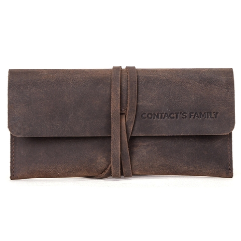 Handmade Cowhide Leather Pen Bag Retro Vintage Roll Pencil Case Pouch Office School Stationery ► Photo 1/6