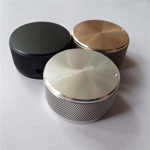 1pcs high quality aluminum knob solid potentiometer knob 44*22*6mm Knurled Volume potentiometer knob for HI-FI amplifier ► Photo 1/6