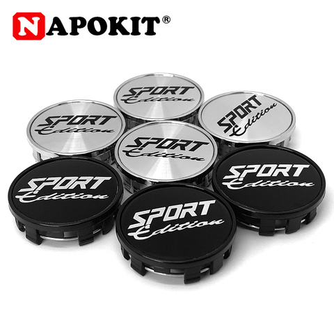 4PCS SPORT Logo 54MM(52mm-50mm) Car Wheels Rim Hub Cap Auto Car Wheel Center Caps Hubcap Dust-proof Cover Black Chrome ► Photo 1/6