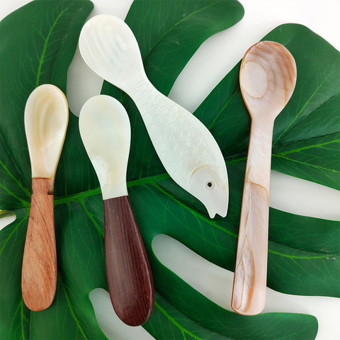 Shell Spoon Deep Sea Shell Spoon Tableware Home Spoon Seasoning Box Spoon Brown Tablespoon ► Photo 1/6