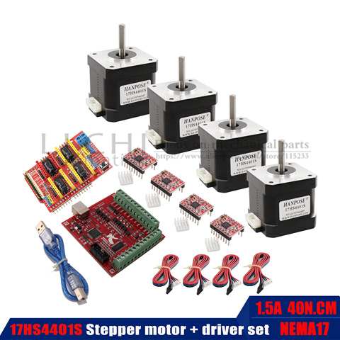 NEMA17 driver TB6600 +1PCS USB power controller + stepper motor 17HS4401S twist rejection 40n.cm ► Photo 1/6