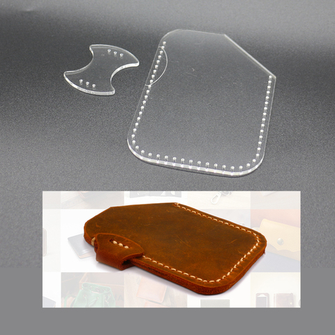 Leather card holder sewing pattern Acrylic bag mold finish size 10x6.8cm 2pcs/lot ► Photo 1/2