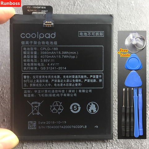 Runboss 100% New Original High Quality Battery CPLD-180 For Coolpad LeEco Cool Changer S1 C105-8 Mobile Phone Batteries+ Tools ► Photo 1/2