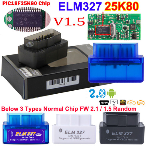 Best MINI ELM 327 V1.5 Bluetooth For Android elm 327 Auto OBD2 Scanner Car Code Reader Diagnostic Tool elm-327 V 1.5 OBD 2 II ► Photo 1/6
