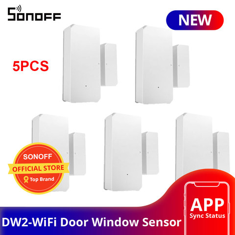 1/3/5/10 PCS SONOFF DW2 Smart Home Security WiFi Door Window Sensor e-WeLink App Notification Alerts Work with Alexa Google Home ► Photo 1/6