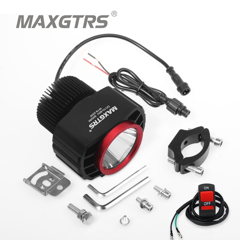 MAXGTRS LED Motorcycle Universal 6000 LM Spotlight 25w 12V XHP70 Lamp Beads Motorbike Headlight Fog Lamp Spot Light Super White ► Photo 1/6