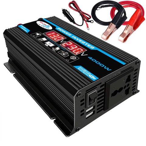 4000W Digital Car Inverter 12V To 220V Modified Sine Wave Inverter Voltage Converter + Lcd Display ► Photo 1/6