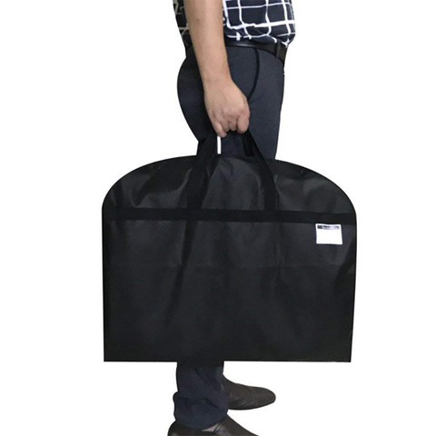 Portable Dustproof Non-Woven Garment Bag Suit Storage Bag Cover For Clothes Suit Bag Trunk Black Holdall Dress Jacket Dust Cover ► Photo 1/6