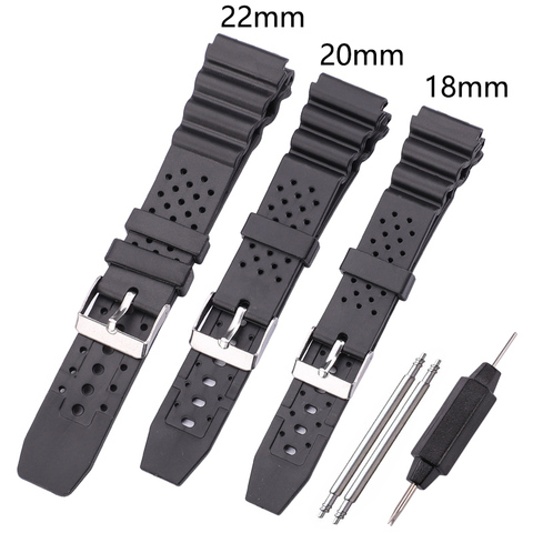 18mm 20mm 22mm Watchbands Silicone Rubber Watch Band For Casio Replace Electronic Wrist Watch Band Watch Sports Straps ► Photo 1/6