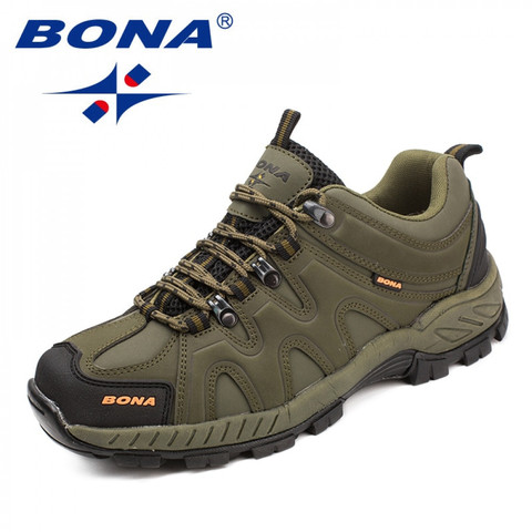 BONA New Arrival Classics Style Men Hiking Shoes Lace Up Men Sport Shoes Outdoor Jogging Trekking Sneakers Fast Free Shipping ► Photo 1/6