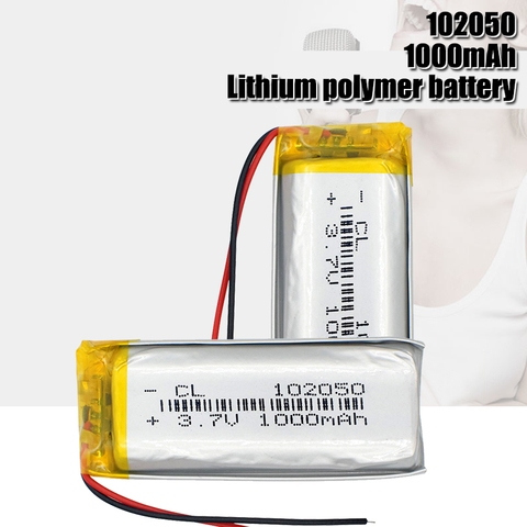 3.7v polymer lithium rechargeable battery 102050 1000mah Li-Po for small steel gun Bluetooth speaker charging core ► Photo 1/6