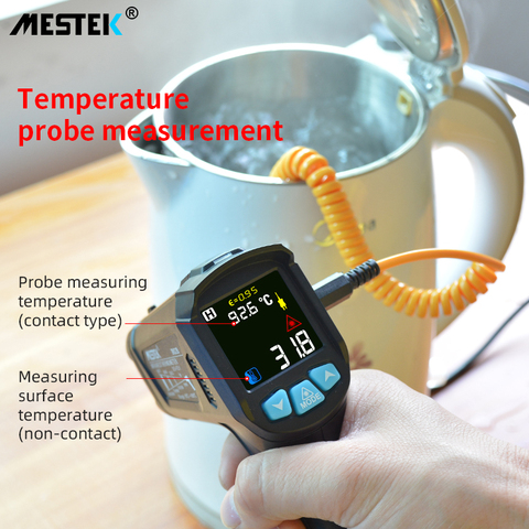 MESTEK -50-800 Degree Digital Infrared Thermometer Humidity Meter Thermometro Hygrometer Temperature Laser Gun Pyrometer ► Photo 1/6