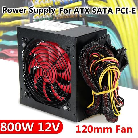 Quiet Max 800 Watt 800W for Intel AMD PC 12V ATX PC Power Supply SLI PCI-E 12CM Fan High Quality Computer Power Supply For BTC ► Photo 1/6