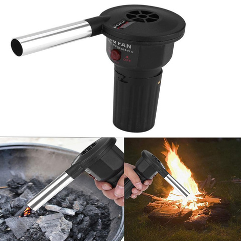 Barbecue Picnic Portable Outdoor Air Blower Stainless Steel Cooking Fan Safe Home Fireplace Barbecue Blower Set Up Fire Quicker ► Photo 1/6