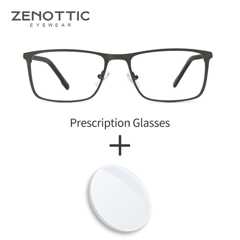 ZENOTTIC Square Glasses Frame Prescription Optical Eyeglasses Anti-blue Light Photochromic Progressive Glasses Men Women Eyewear ► Photo 1/6