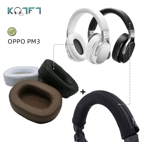KQTFT 1 Set of Replacement Headband EarPads for OPPO PM3 PM-3 PM 3 Headset Universal Bumper Ear pads Earmuff Cover Cushion Cups ► Photo 1/6