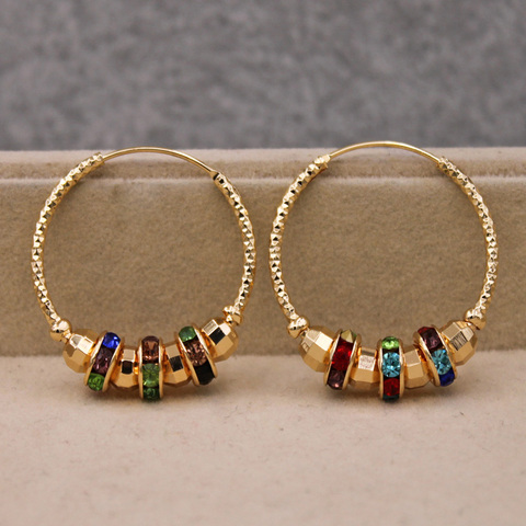 Fashion Trendy Statement Hoop Earrings for Women Gold Color Rainbow Earring Luxury Jewelry accessorie for Wedding Anniversary ► Photo 1/6