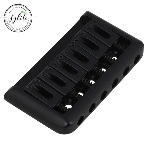 Black Fixed Hardtail Saddle Bridge for 6 String Electric Guitar ► Photo 1/3