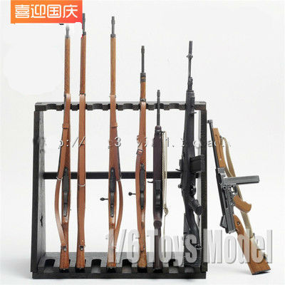 1:6 wooden gun rack rifle display stand, single-layer five-star gun rack model, military fans collectibles ► Photo 1/1