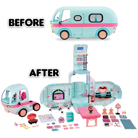 LOL surprise dolls winter disco dolls lols figura toys 2-IN-1 GLAMPER Original Picnic car toys sets for girls ► Photo 1/5