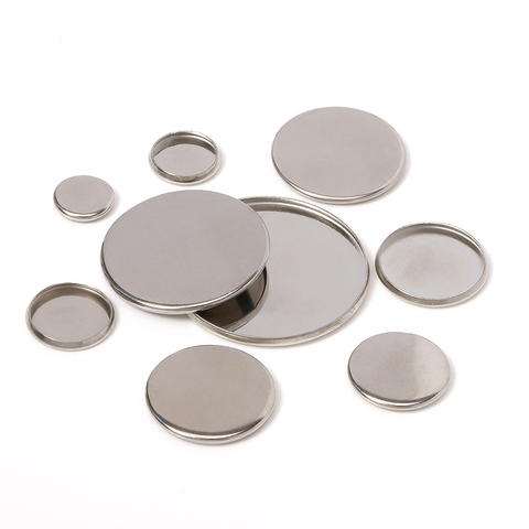 50pcs/Bag Stainless Steel 10mm 12mm 14mm 18mm 20mm Round Settings Cabochon Base Bezel Trays Blank Cameo DIY Necklace Jewelry ► Photo 1/6