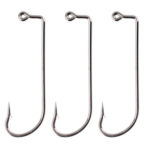 100pcs Fishing Hooks High Carbon Steel Fishhook Black 90 Degree Offset Jig Fishing Hook for Soft Lure Size 2# To 6/0# ► Photo 1/6